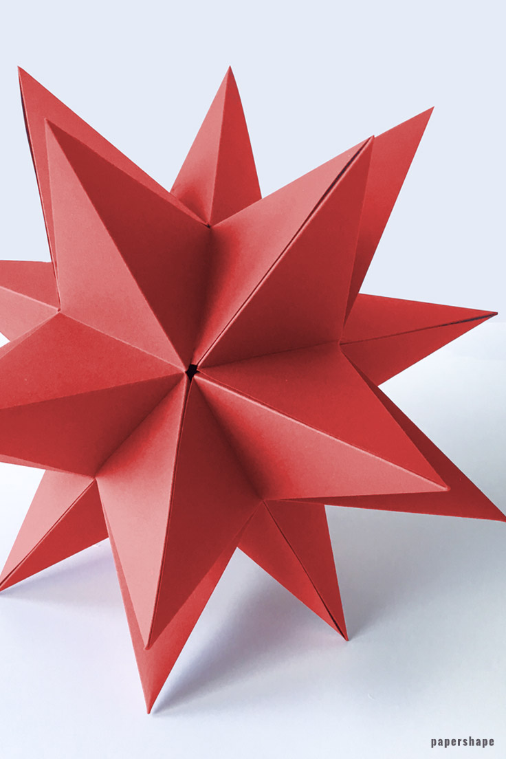DIY Weihnachten: einfachen 3d Stern aus Papier mit 20 Spitzen wie beim Bascetta-Stern selber basteln #papershape 