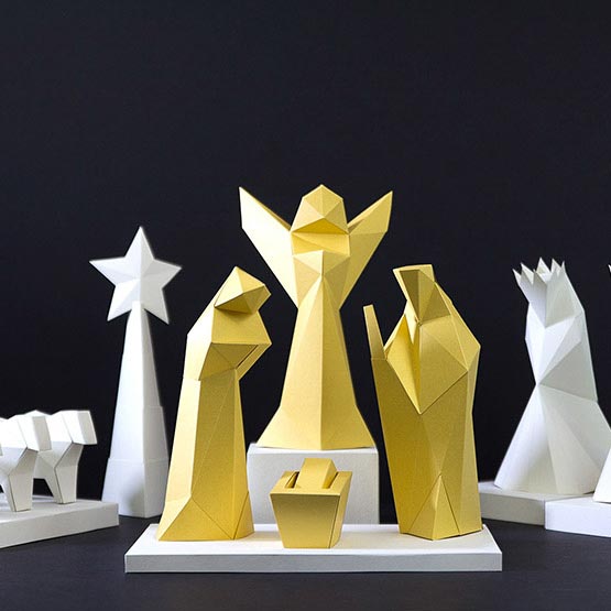 3d nativity scene from paper is a diy christmas calendar #papershape 