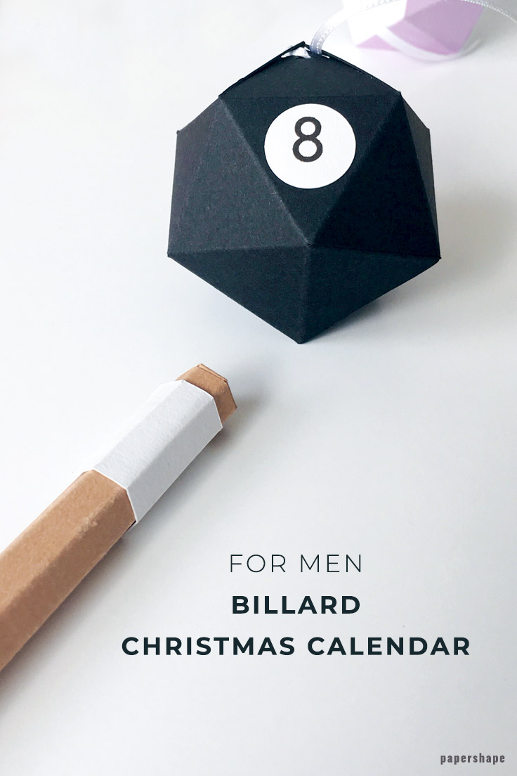 diy billard advent calendar for your boyfriend - free template from #papershape