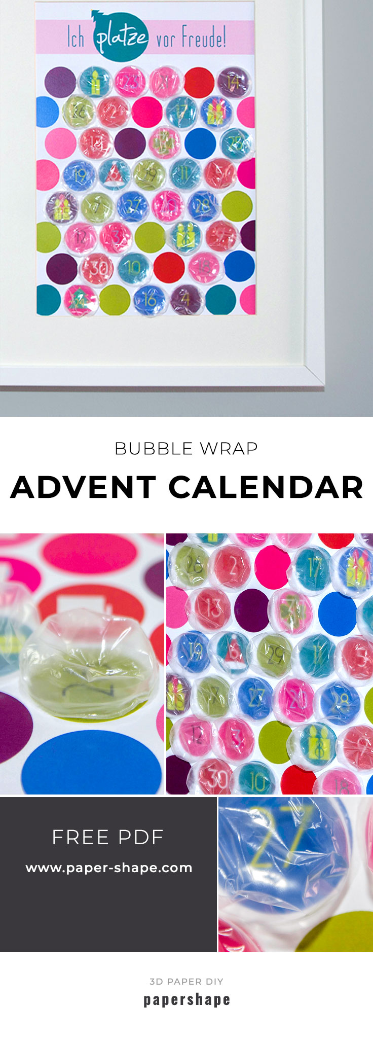 How to make an easy Advent calendar with bubble wrap (free template