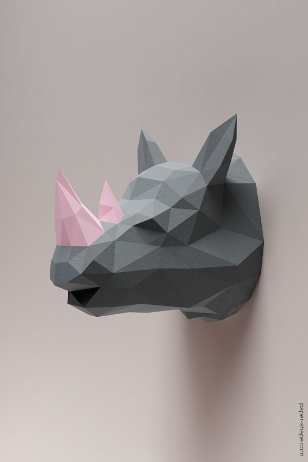How to make 3d rhino from paper #papercraft #diy 
