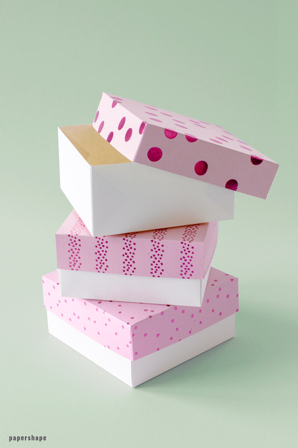 How To Make A Paper Gift Box Template Papershape