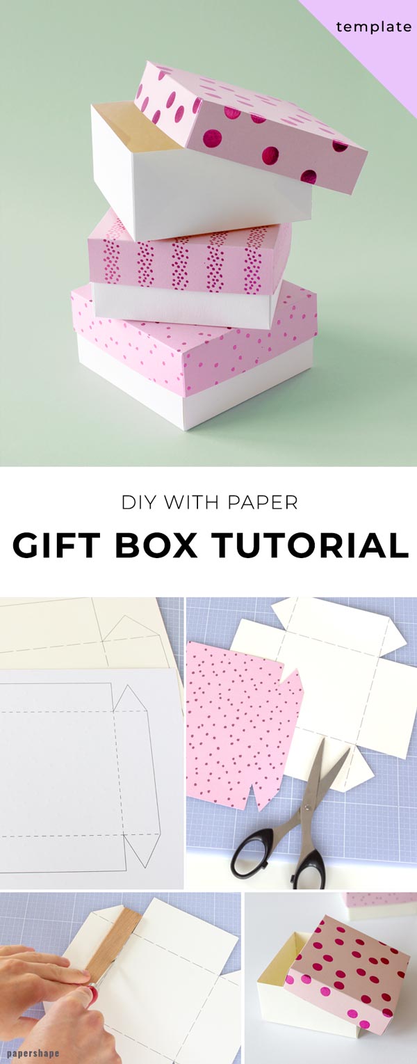 How To Make A Paper Gift Box Template Papershape