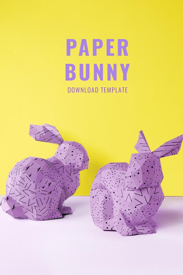 Paper rabbit instructions with pdf. Cool Easter rabbit craft. You just cut, fold and glue the paper parts / PaperShape #easterbunny #easter #papercraft #diy