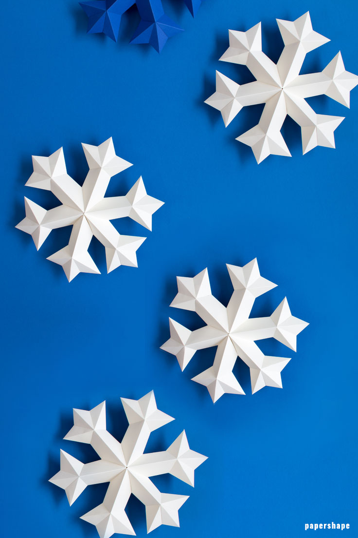 How to make 3d snowflake from paper - Papershape