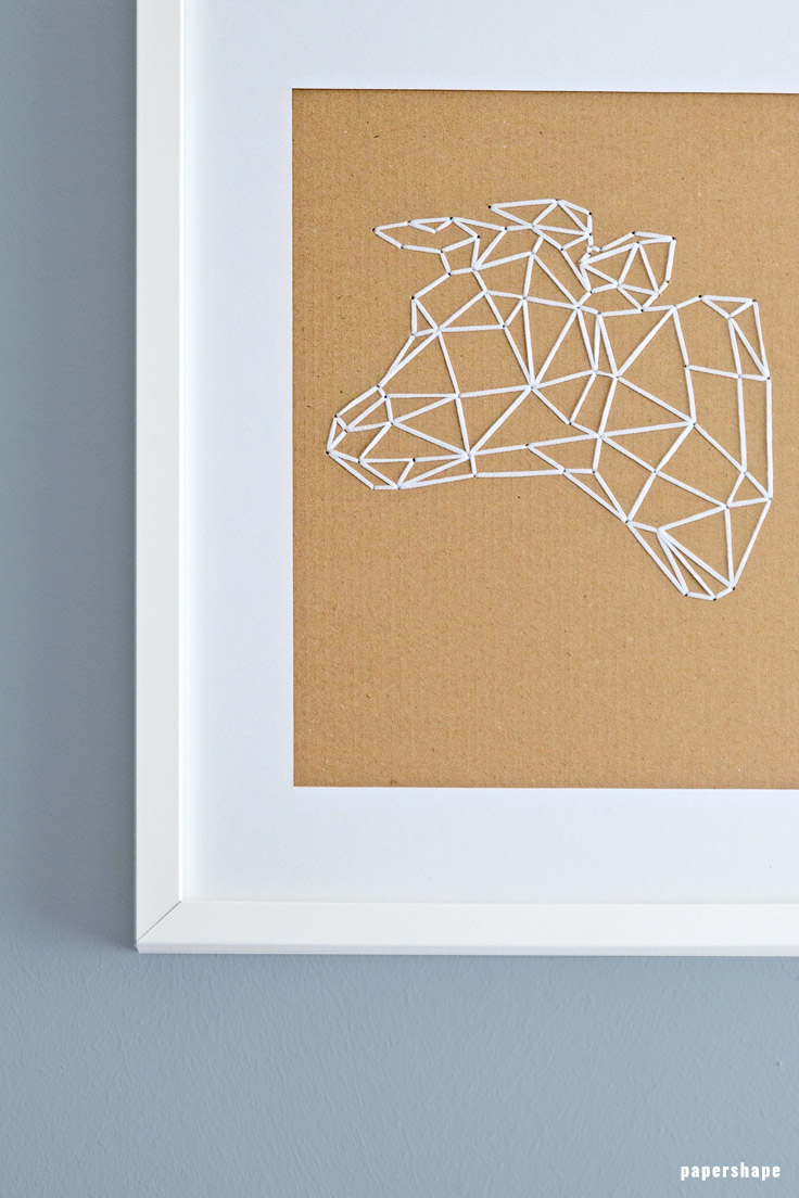 How to embroider geometric animals on cardboard (with templates) #papershpe