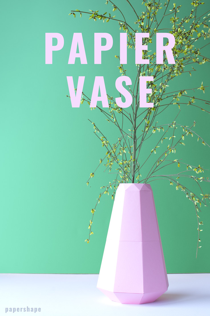 DIY Vase aus Papier basteln mit Faltanleitung und Vorlage zum Herunterladen / PaperShape #vases #papercraft #diy