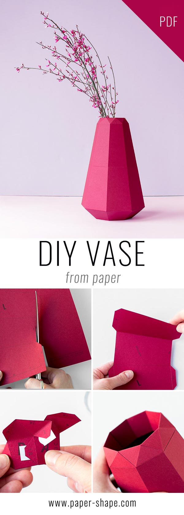 How To Make A Paper Flower Vase Sleeve (Very Easy with Template