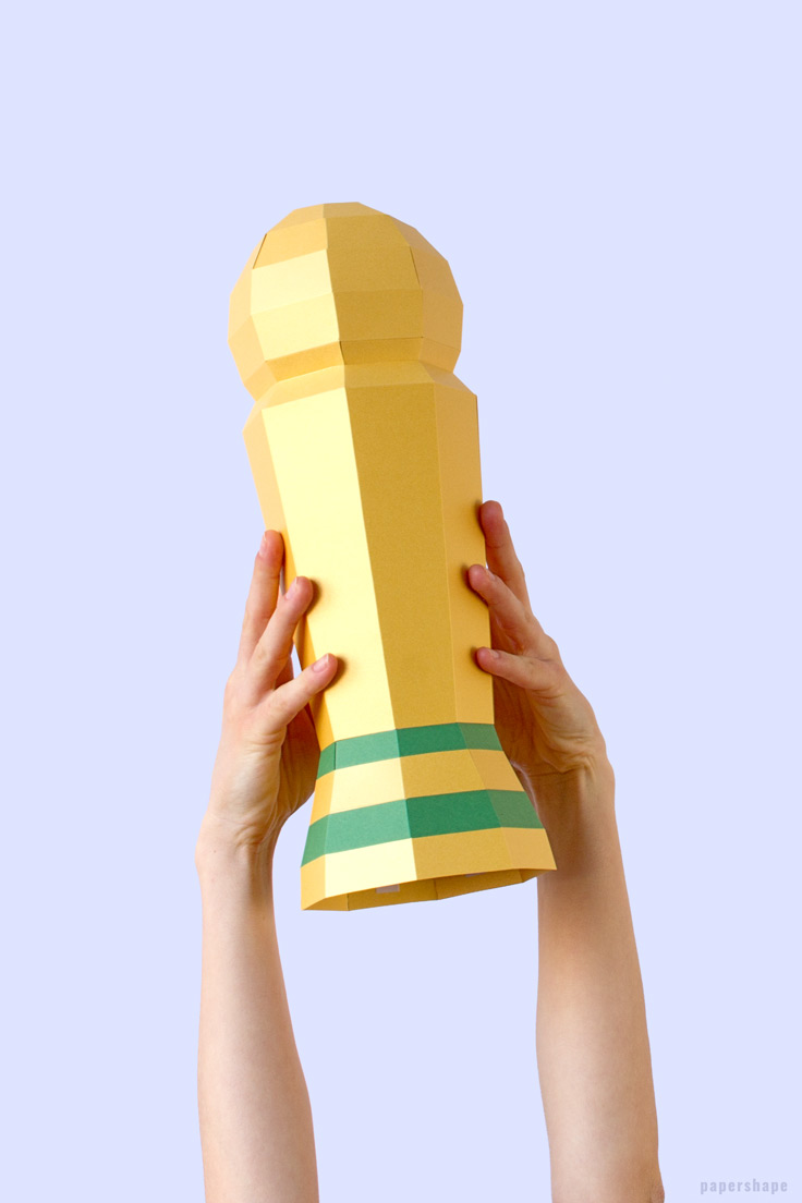 How To Make A Paper World Cup Trophy with Template Papershape