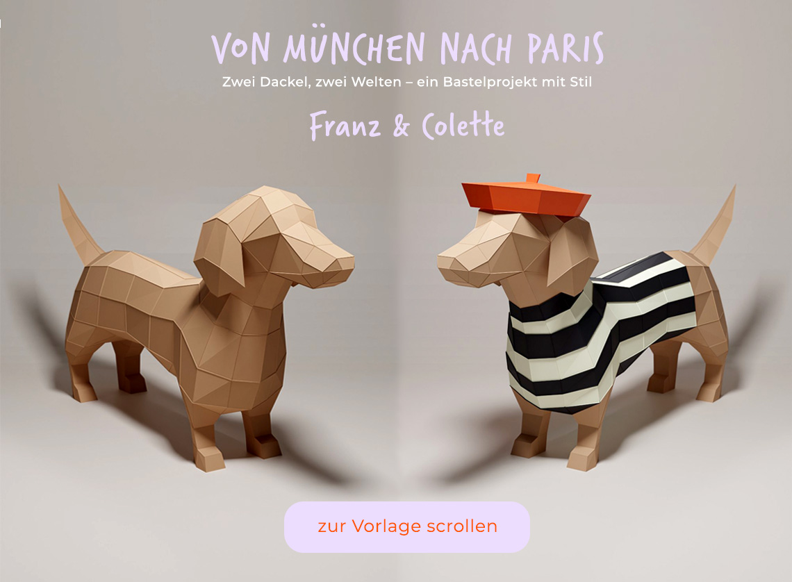 Papercraft Dackel Franz und Colette