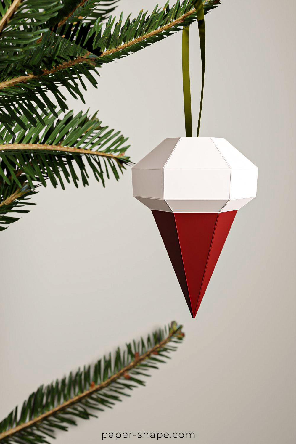 Ein 3D Papier Eis als Christbaumanhänger