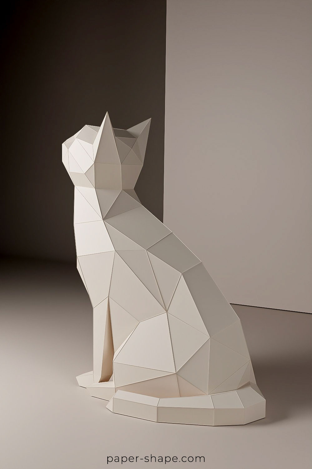 3D Papercraft Katze von hinten 
