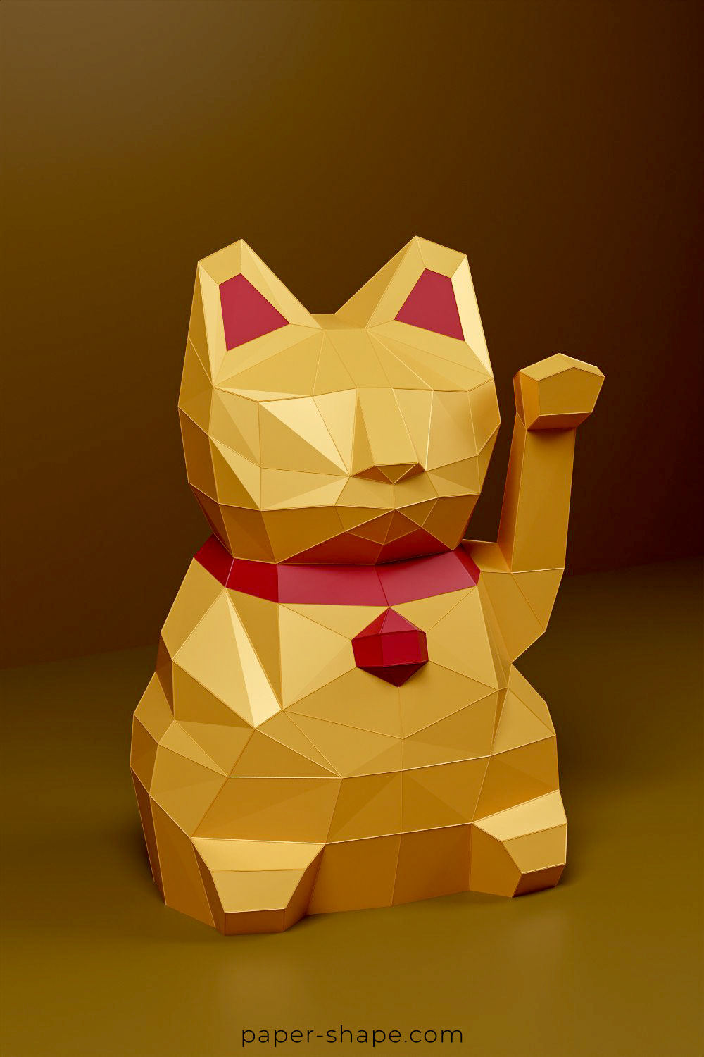 Braune 3D Katze aus Papier