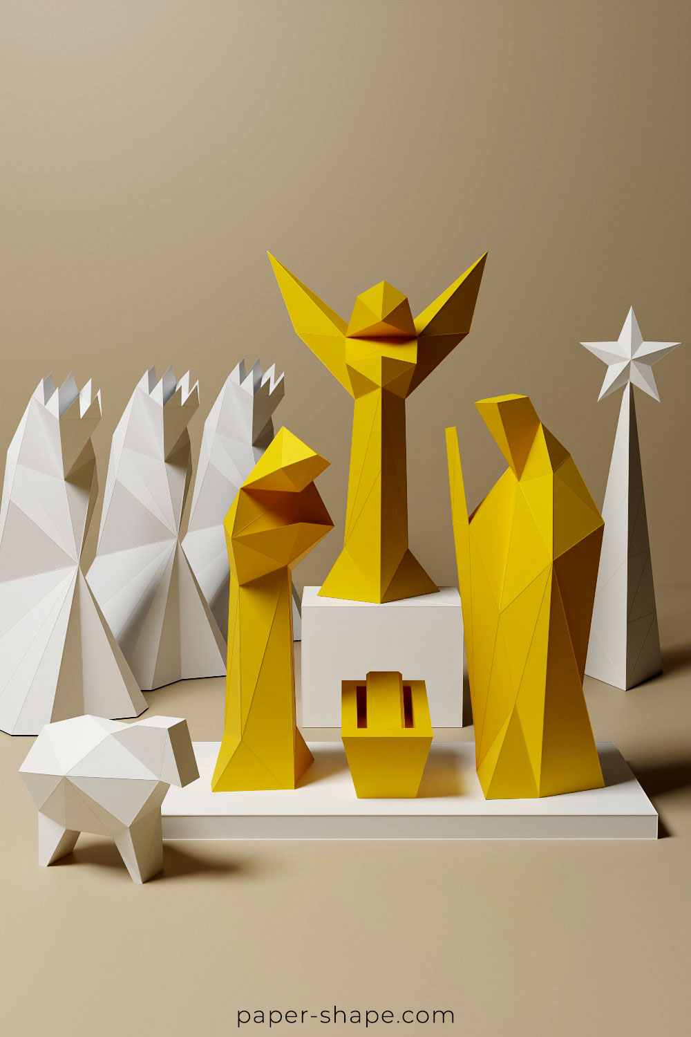 3d Weihnachtskrippe aus Papier als Adventskalender #papershape